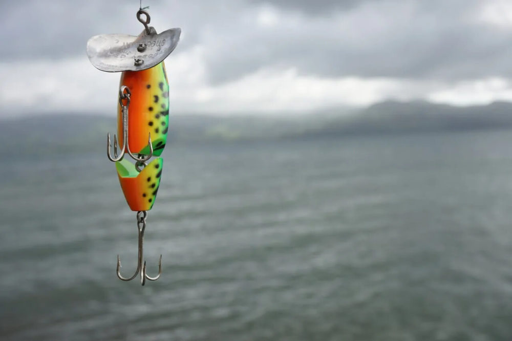 A coloured fish hook using for fishing
