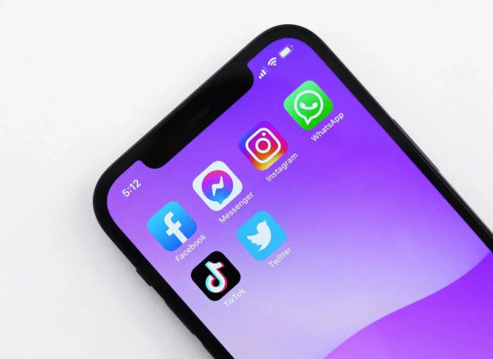 A smartphone screen with various social media apps